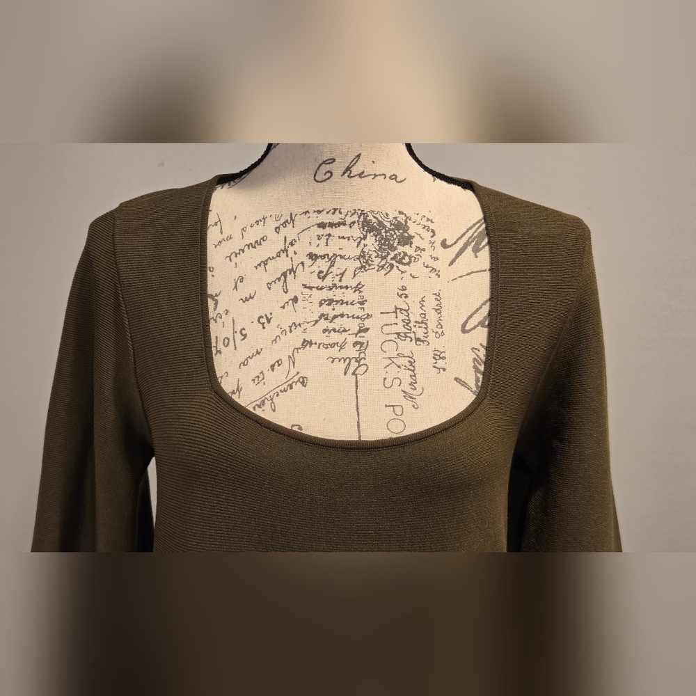 STAUD Military Green Long Sleeve Dress,Size XL. - Picture 8 of 16
